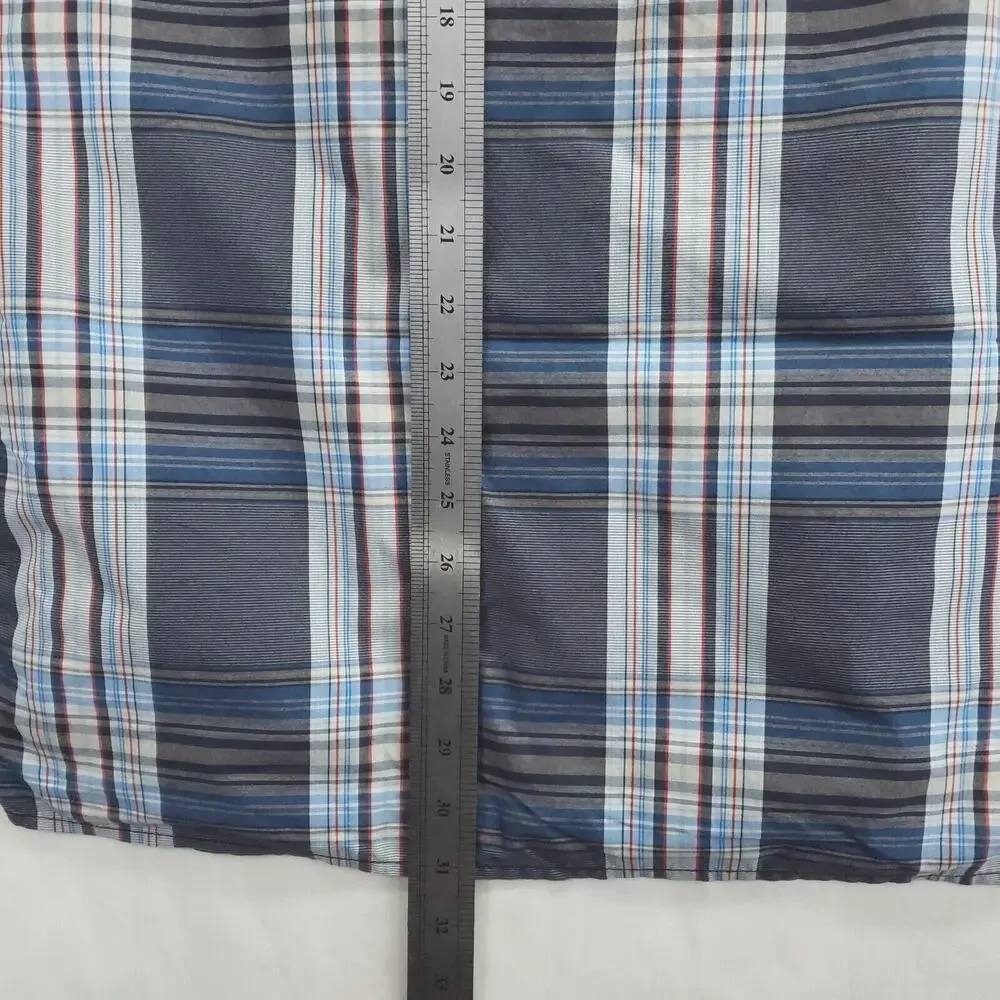 The North Face Shirt Mens Large Blue White Plaid Pocket Classic Button-Up